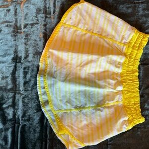Lululemon Athletica Yellow and White Striped Track Attack Skort